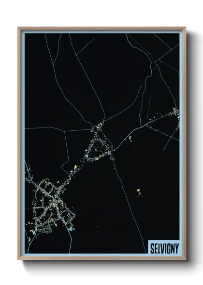 Une affiche de carte sur Selvigny