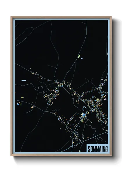 Une affiche de carte sur Sommaing