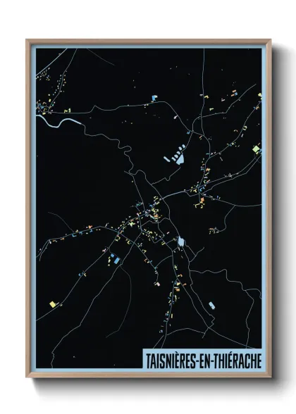 Une affiche de carte sur Taisnières-en-Thiérache