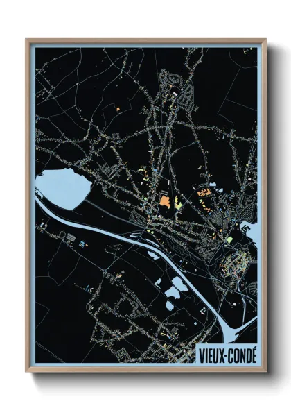 Une affiche de carte sur Vieux-Condé