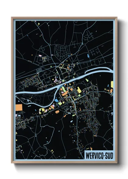 Une affiche de carte sur Wervicq-Sud