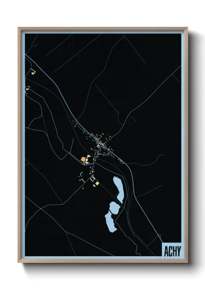 Une affiche de carte sur Achy