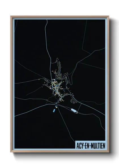 Une affiche de carte sur Acy-en-Multien