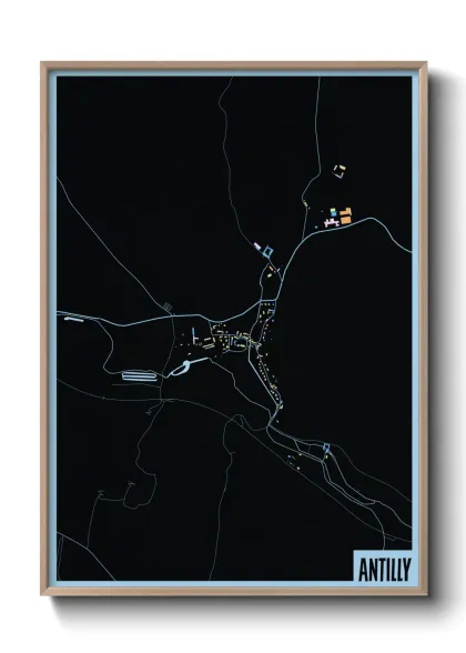 Une affiche de carte sur Antilly