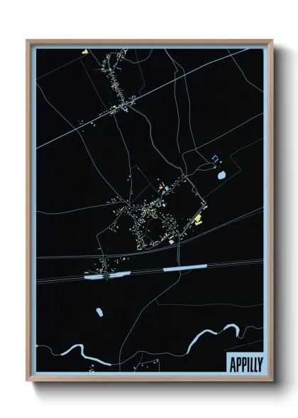 Une affiche de carte sur Appilly