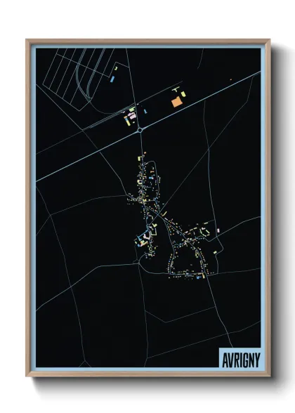 Une affiche de carte sur Avrigny