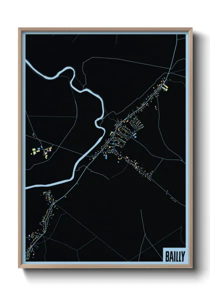 Une affiche de carte sur Bailly