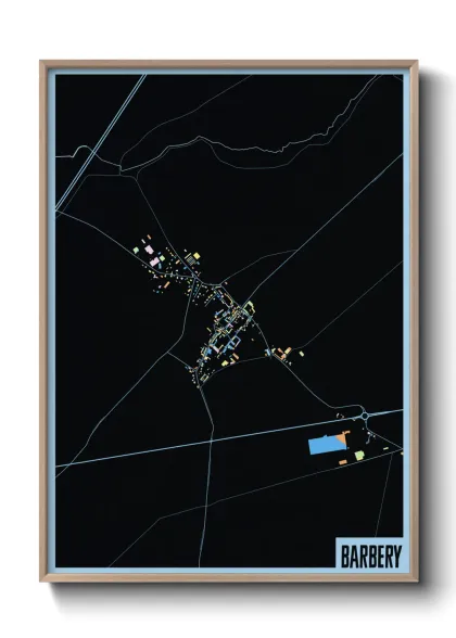 Une affiche de carte sur Barbery