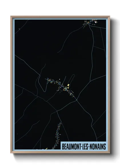 Une affiche de carte sur Beaumont-les-Nonains