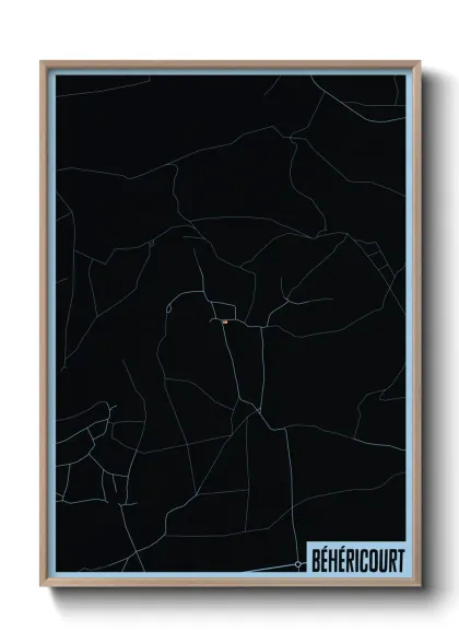 Une affiche de carte sur Béhéricourt