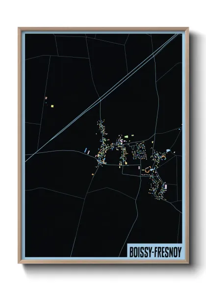 Une affiche de carte sur Boissy-Fresnoy