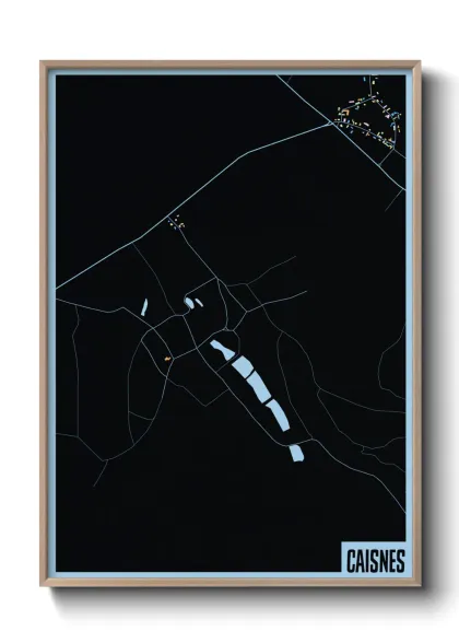 Une affiche de carte sur Caisnes