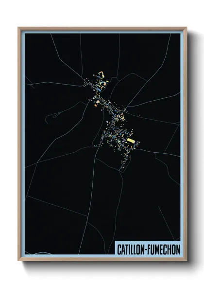 Une affiche de carte sur Catillon-Fumechon