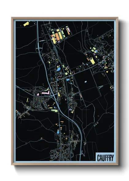 Une affiche de carte sur Cauffry