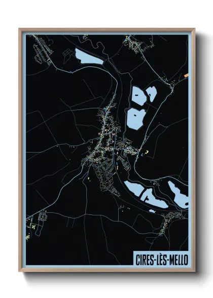 Une affiche de carte sur Cires-lès-Mello