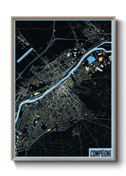 Une affiche de carte sur Compiègne