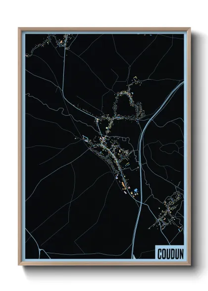 Une affiche de carte sur Coudun