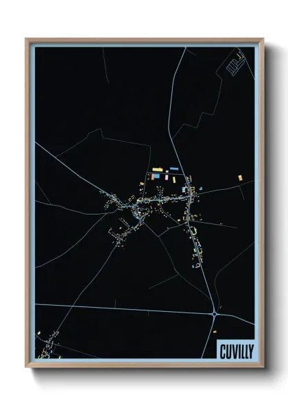 Une affiche de carte sur Cuvilly