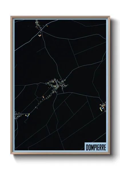 Une affiche de carte sur Dompierre