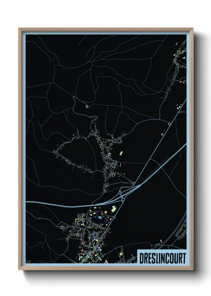 Une affiche de carte sur Dreslincourt
