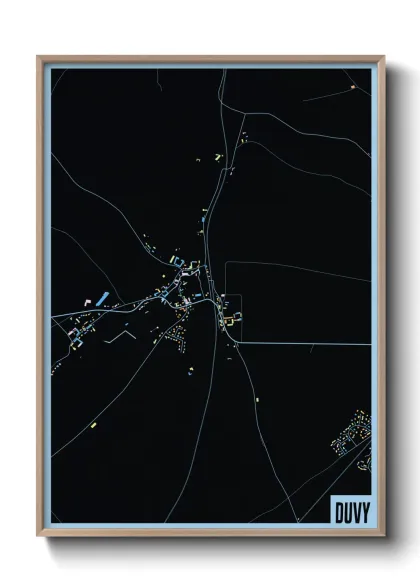 Une affiche de carte sur Duvy