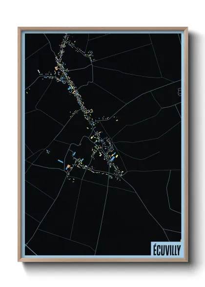 Une affiche de carte sur Écuvilly