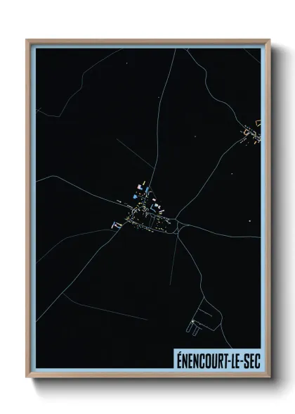 Une affiche de carte sur Énencourt-le-Sec