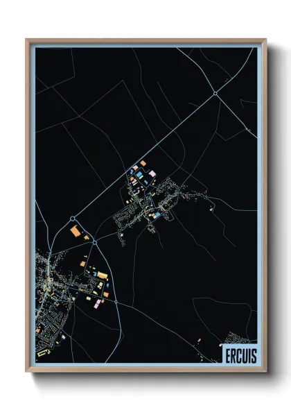 Une affiche de carte sur Ercuis