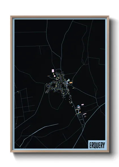 Une affiche de carte sur Erquery