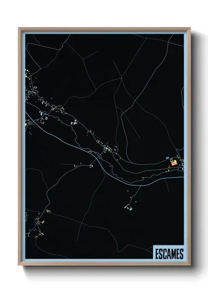 Une affiche de carte sur Escames