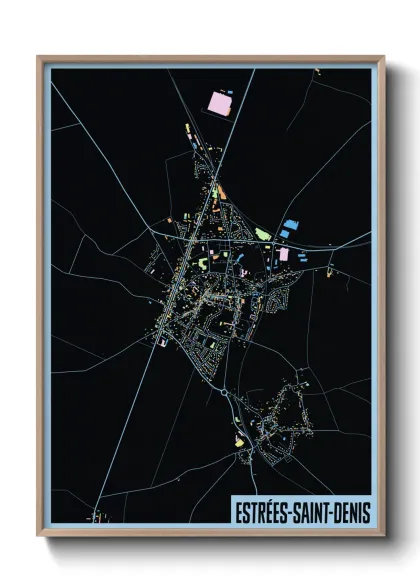 Une affiche de carte sur Estrées-Saint-Denis