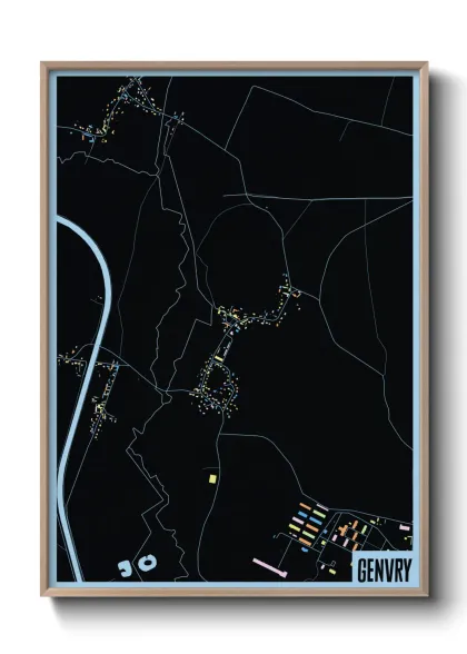 Une affiche de carte sur Genvry