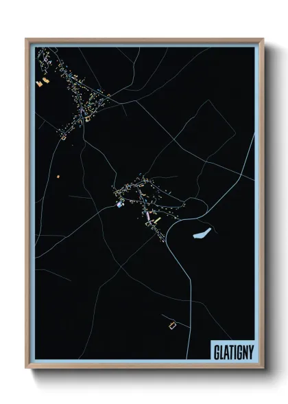 Une affiche de carte sur Glatigny