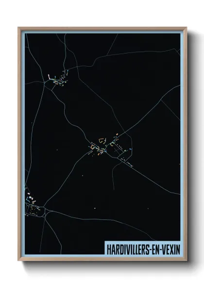 Une affiche de carte sur Hardivillers-en-Vexin