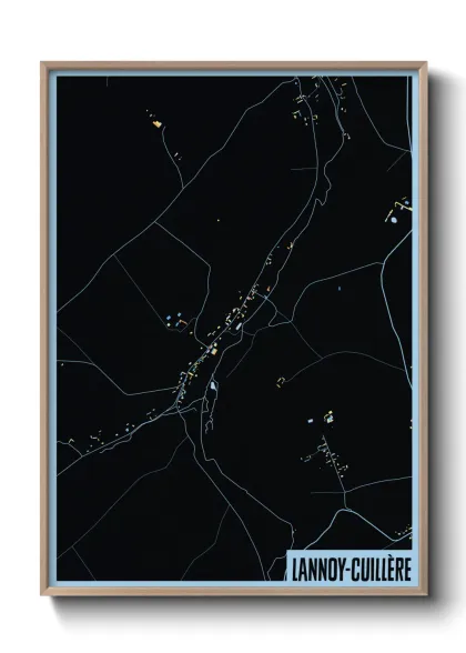 Une affiche de carte sur Lannoy-Cuillère