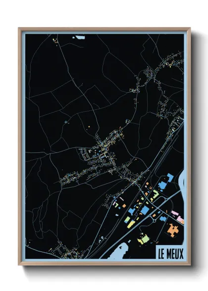 Une affiche de carte sur Le Meux