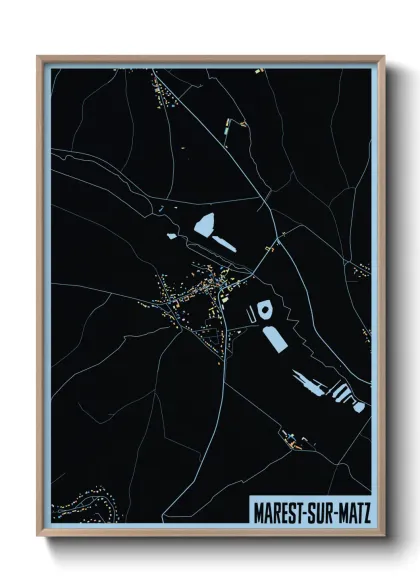 Une affiche de carte sur Marest-sur-Matz