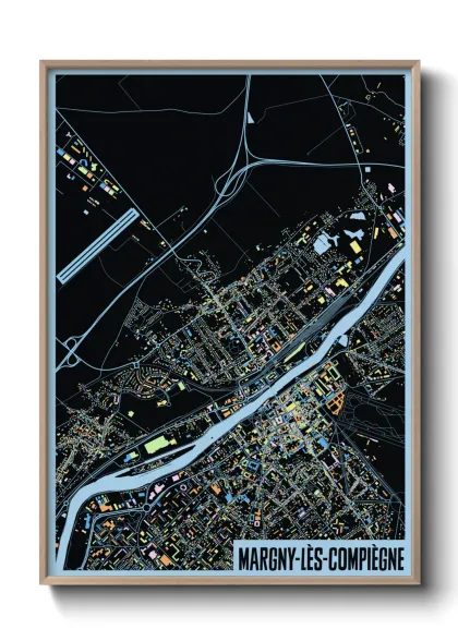 Une affiche de carte sur Margny-lès-Compiègne