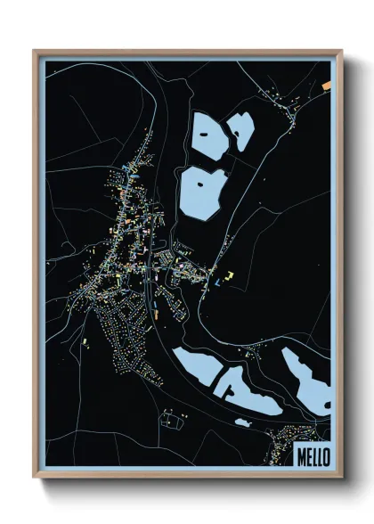 Une affiche de carte sur Mello