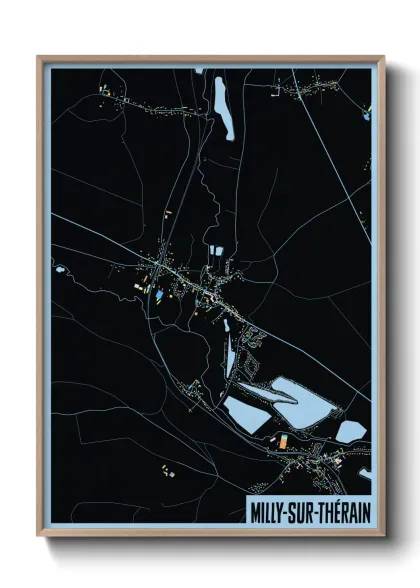 Une affiche de carte sur Milly-sur-Thérain