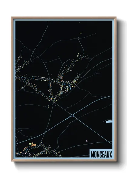 Une affiche de carte sur Monceaux