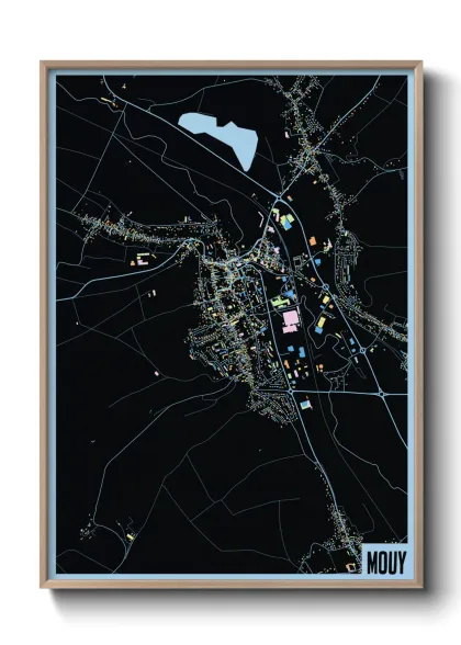 Une affiche de carte sur Mouy