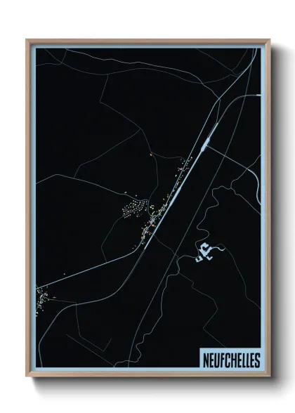 Une affiche de carte sur Neufchelles