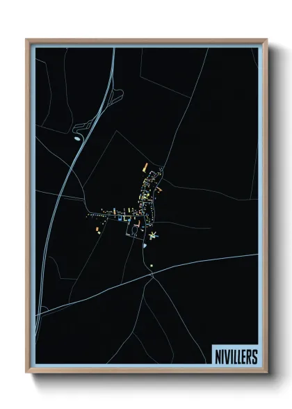 Une affiche de carte sur Nivillers