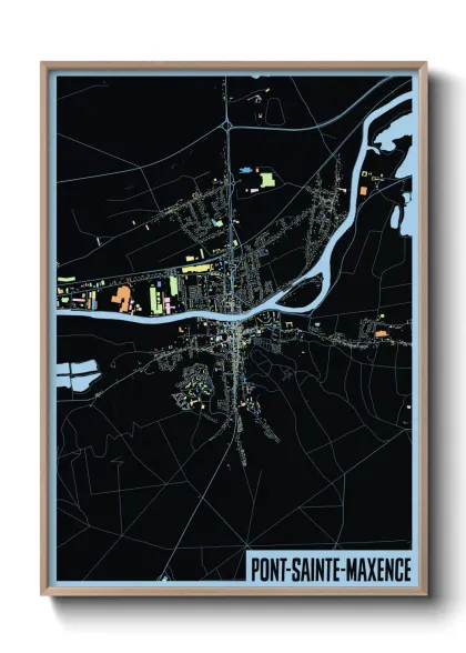 Une affiche de carte sur Pont-Sainte-Maxence