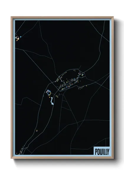 Une affiche de carte sur Pouilly