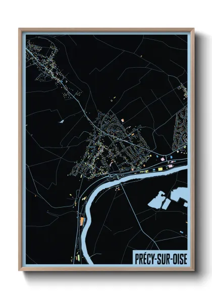Une affiche de carte sur Précy-sur-Oise