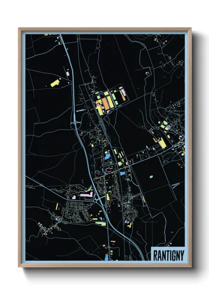 Une affiche de carte sur Rantigny