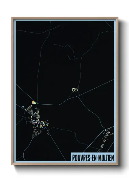 Une affiche de carte sur Rouvres-en-Multien
