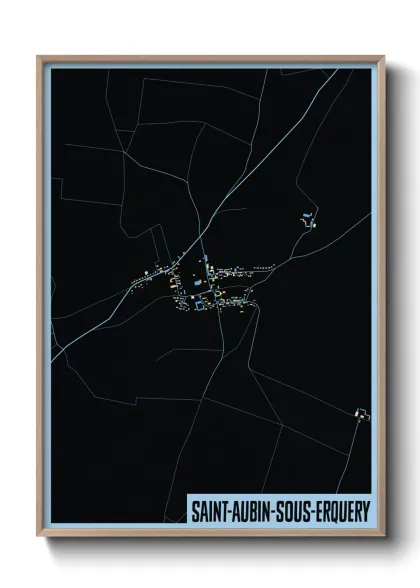 Une affiche de carte sur Saint-Aubin-sous-Erquery